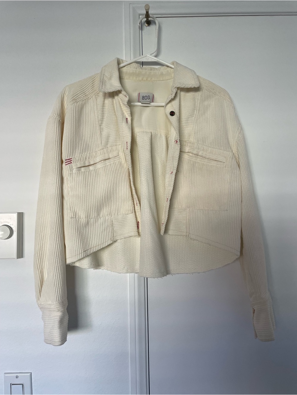 BDG Cream Corduroy Boxy Jacket